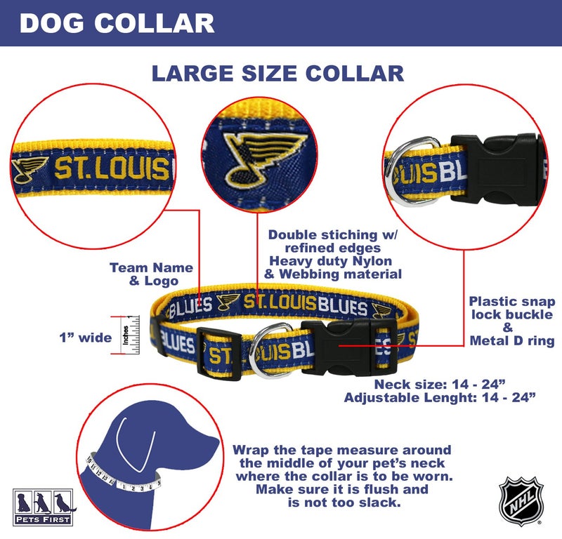 Pets First NHL ST.Louis Blues Collar for Dogs & Cats, Large. - Adjustable, Cute & Stylish! The Ultimate Hockey Fan Collar! - Image 4